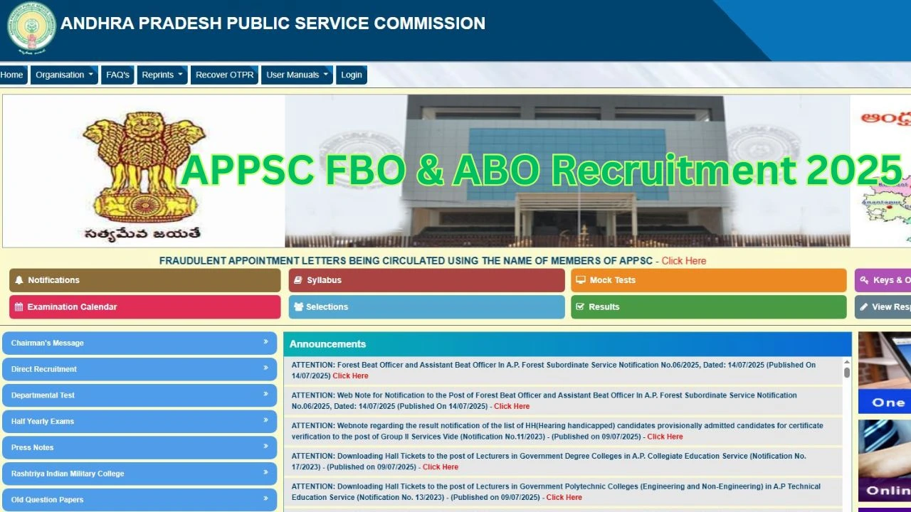 APPSC FBO & ABO Recruitment 2025