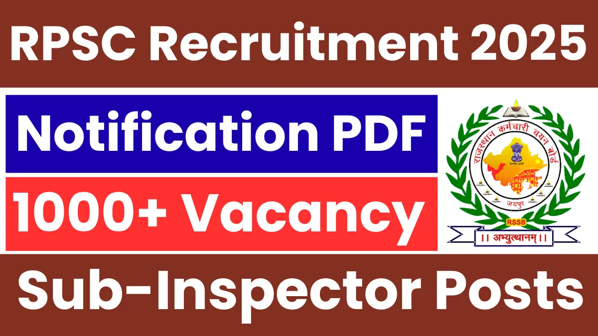 Rajasthan Police SI Recruitment 2025