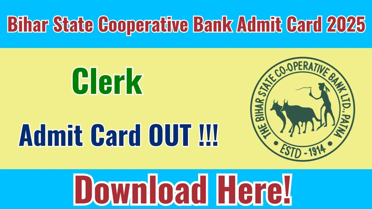 Bihar State Cooperative Bank Clerk Admit Card 2025