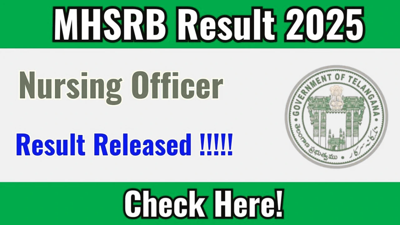 MHSRB Nursing Officer Result 2025