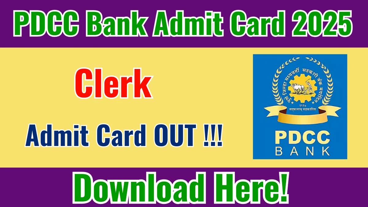 PPDCC Bank Clerk Admit Card 2025 OUT