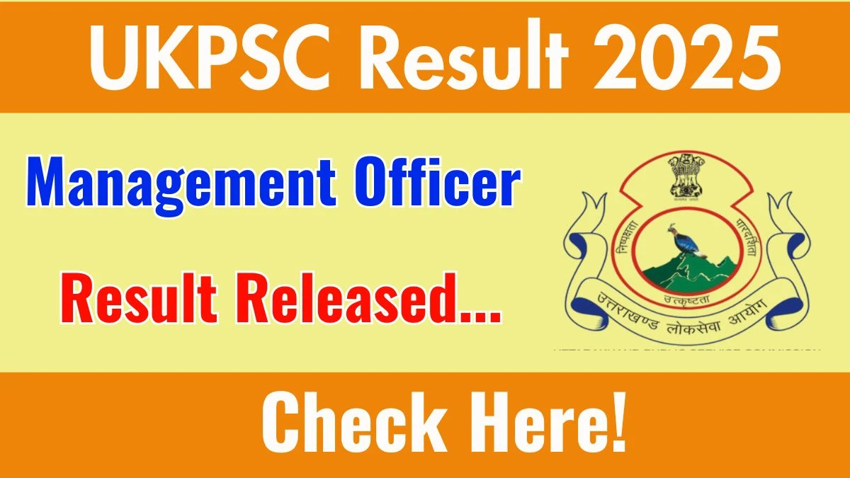 UKPSC Management Officer Result 2025