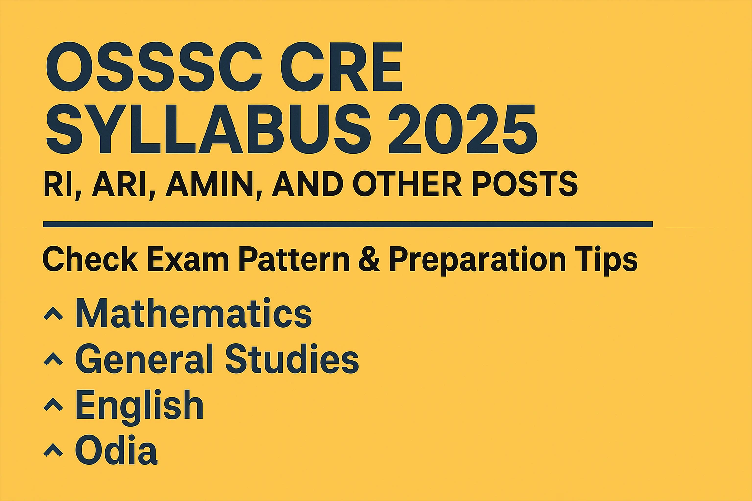 OSSSC CRE Syllabus 2025